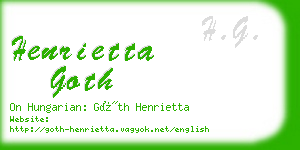 henrietta goth business card